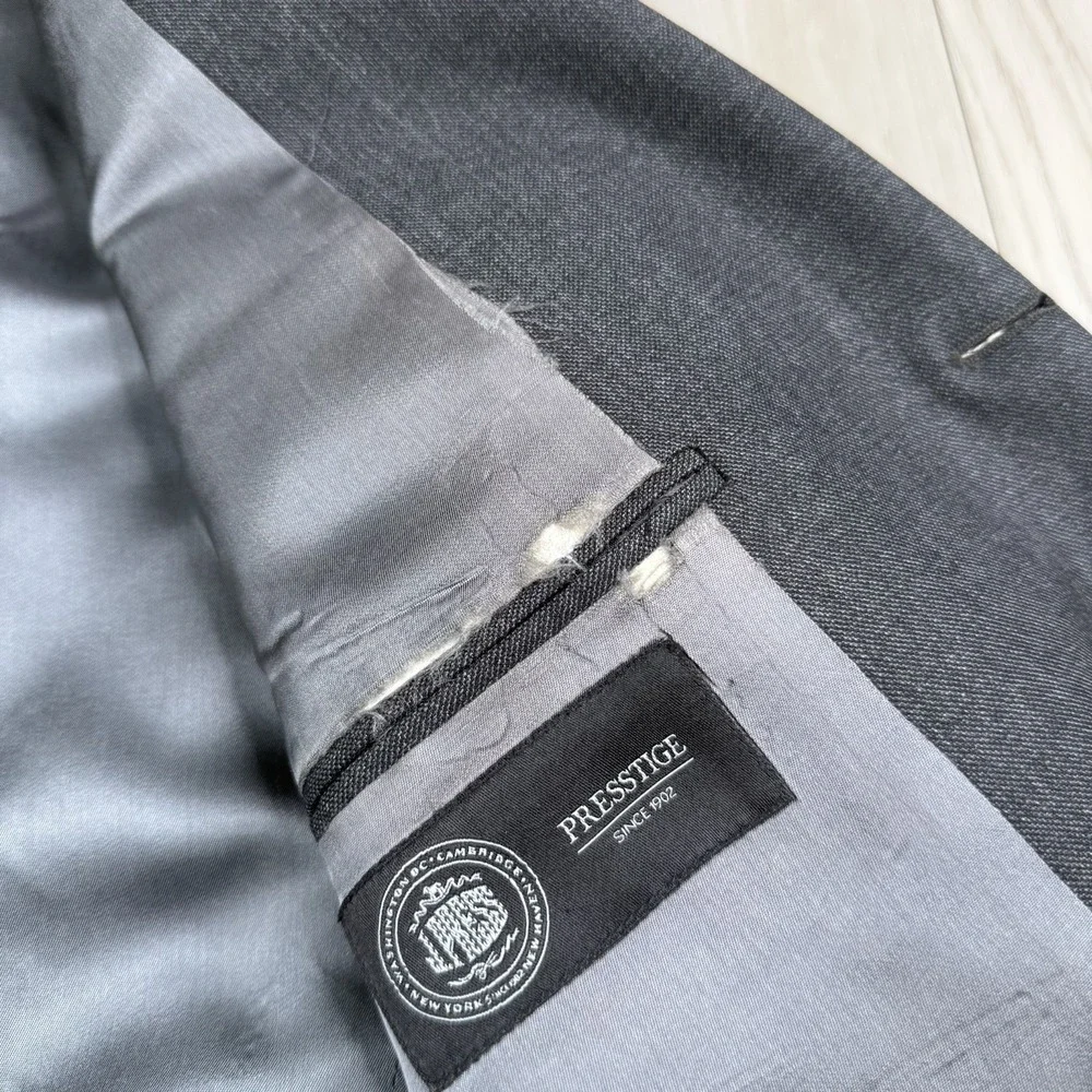 J. Press Presstige Blazer Jacket 3 Button Vitale Barberis Canonico Gray Size 40R